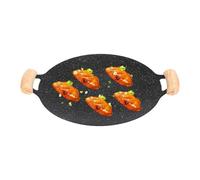 Mxshc Poêle Teppanyaki - chauffante à Induction pour Barbecue Ronde antiadhésive pour Dessus de cuisinière | Poêle à Griller coréenne, poêle à Barbecue pour Griller, Frire, Sauter sur Une cuisinière