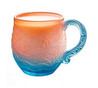 Mxshc Tasse en verre corail de 350 ml, tasse à café amusante en verre de mer avec poignée, soufflée à la main, pour les amateurs de café et les amateurs d'océans