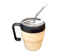 Mxshc Verre à Boire - Tasse à Milkshake avec Lettres Imprimées - Gobelet Isotherme avec Poignée pour Boissons Froides et Chaudes | Pour Extérieur Camping Pique-Nique