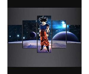 Mxsnow 5 Impression sur Toile Cadre Mural Peintures sur Toile Impression Affiche Images Dragon Ball Super Anime Goku pour s