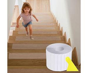 MxSplorion Revêtements Transparents Marches D'escalier, 15pcs 60 X 10 cm Tapis De Marche Auto-Adhésifs, Imperméables Antidérapants Bandes pour Escaliers, Marches en Bois, Escaliers Hélicoïdaux, Sol