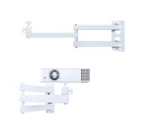 MxSplorion Support Mural pour Projecteur, Support Projecteur Pliable Pivotant à 360°, Métallique avec Interface Filetée 1/4 Pouce, Plafond Vidéoprojecteur Cinéma Maison, Salle De Jeux, Bureau, Blanc