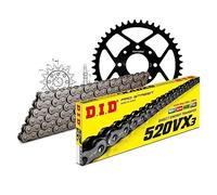 MXT Jeu de chaînes DID en acier 520VX3/110 avec serrure à clip pour Honda XL V Varadero 125 cm³ année de construction 2001-2015
