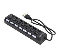 Mxtech Hub USB Hub de Bureau, concentrateur, Station d'accueil concentrateur à 7 Ports, pour PC Dispositif de Connexion USB Charger Le téléphone pour Le Transfert de données(7 Black)