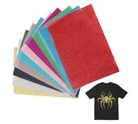 MXTIMWAN 10 Feuilles Vinyle de Transfert de Chaleur, 30,5 x 21 cm Thermocollant Pailleté Doré, Vinyle Thermocollant Vinyle Adhesif pour Tissus DIY T-Shirts, Vêtements, Chapeaux (10 Couleurs)