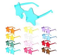 MXTIMWAN 12 Paires Drôle de Lunettes de Soleil de Fête, Lunettes de Soleil en Forme d'Étoile, HD Lunettes de Fête pour Fête d'Anniversaire, Danse Soirée JGA, Cosplay de Fête