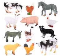 MXTIMWAN 12 Pièces Figurine Animaux de la Ferme, Mini Animaux Figure Ensemble de Jouets, Figurines d'animaux de la Ferme Réalistes Jouet pour Enfant, Garçons, Filles, Cadeaux de Fête