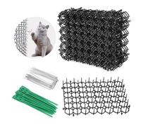 MXTIMWAN 12 Pièces Tapis Anti Chat, 20x15cm Anti-Chat avec Pointes Tapis, Tapis Anti Chien avec 12 Clous de Sol en U 20 Attaches Vertes, Pic Anti Chat pour Intérieur Extérieur