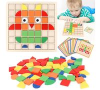 MXTIMWAN 120 Pièces de Puzzles Tangram pour Enfants, Blocs de Motifs en Bois avec 20 Cartes de Conception Recto, Jouets Montessori de 3 4 5 6 Ans, Puzzles Tangram pour Enfants, Garçons, Filles