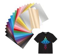 MXTIMWAN 20 Feuilles Vinyle de Transfert de Chaleur, 30,5 x 21 cm Vinyle Adhésives, Vinyle Thermocollant Vinyle Adhesif pour Tissus DIY T-Shirts, Vêtements, Chapeaux (20 Couleurs)