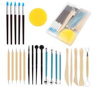 MXTIMWAN 24 Pièces Set D'outils de Sculpture sur Poterie, Outils Poterie Set, Outils de Argile Poterie, Outils de Modelage d'argile pour Céramique, Art de Gaufrage, Débutants