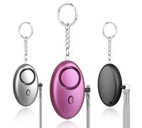 MXTIMWAN 3 Pièces Alarme Personnelle Avec Lumières LED, 130db de Poche, Porte Clé Portative - Chatter Pour Les Femmes, Les Étudiants, Self Defense Protection Sécurisé