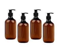 MXTIMWAN 4 Pièces Bouteille Shampoing Vide, Distributeur de Savon 500 ML, Distributeur Gel Douche en Pet pour Savons, Lotions, Détergents, Liquide