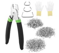 MXTIMWAN Agrafes Pince à Anneau de Porc, Pince à Anneau avec 1200 Anneaux de Porc, Pinceà Grillage pour Agrafes à Grillage, Pincede Clôture Rapide pour Cages, Grillage Métallique, Clôtures