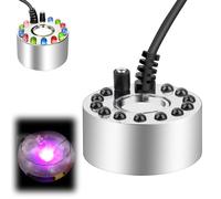 MXTIMWAN Brumisateur à Ultrasons, avec 12 LED Colorées, Mini Machine à Brouillard Brumisateur en Métal, Humidificateur d'air - Parfait, pour Fontaine, étang, Brouillard Décoration