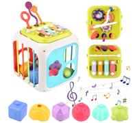 MXTIMWAN Jouet Montessori Bebe 1 2 an, 7 in 1 Montessori Cube Activité Bébé 6-18 Mois, Jouets Activité et Développement, Montessori Sensoriel Jouets, pour Enfants 1 2 Ans Anniversaire Noël Cadeau