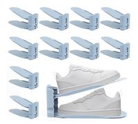 MXTIMWAN Lot de 10 Support Chaussures Reglable, Empiler à Chaussures Réglables, Economie d'Espace à Chaussures Support Rack, Étagère à Chaussures Empilable pour Couloir, Placard