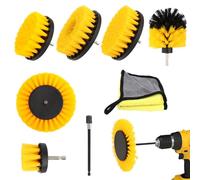 MXTIMWAN Lot de 8 brosses pour perceuse, visseuse sans fil, jantes, carrelage et sols