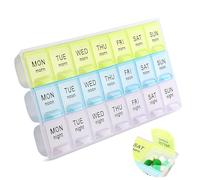 MXTIMWAN Pilulier Hebdomadaire 7 Jours 21 Compartiments 3 Fois, Pilulier Semainier, Pilulier Semainier Matin et Soir, Pill Box, Semainier Medicament 7 Jours, pour des Médicaments, des Vitamines