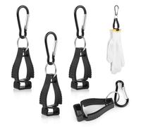 MXTIMWAN Pinces à Gants, 4 Pièces Pinces à Gant pour Gants de Travail, Multifonctionnel, Clip de Gants avec Mousqueton Pince pour Serviettes, Chapeaux (Noir)