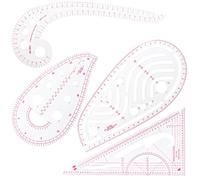 MXTIMWAN Regle Couture,4 Pcs Perroquet Couture,Règle pour vêtements,Dessin en Plastique Mesure de Couture,Règle De Couture DIY Kit,Outils de couture en forme de courbe,Règles de Couture Transparentes