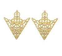 MXUHUI Broche rétro à motif creux et angulaire pour col de chemise, Métal, Sans pierre précieuse