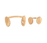 MXUHUI Lot de 2 bracelets joncs ouverts réglables en forme d'étoile de mer - Doré, One Size, Métal, Pas de gemme