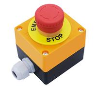 mxuteuk 2NO Interrupteur d'arrêt d'urgence en forme de champignon rouge 22 mm AC 660 V 10 A Boîte de commutation 3 ans LA36-02ZS-BOX-Y