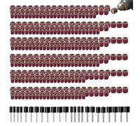 mxuteuk Lot de 400 tambours abrasifs avec 376 pièces (grain 80, 120, 240, 320, 400, 600), 24 mandrins de tambour de ponçage de différents diamètres pour outils rotatifs Dremel