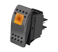 mxuteuk RK1-06-Y Interrupteur à bascule étanche à LED jaune 12 V 20 A