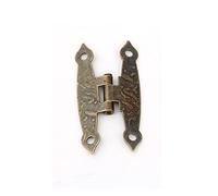 MXXDMOPD 65 * 34mm 20 Pcs Armoire Porte Bagages Charnière 4 Trous Décor Meubles Décoration Antique Vintage Vieux H Charnières Ton Bronze avec Vis