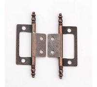 MXXDMOPD Antique 4 Trous décor Simple côté charnière 2 pièces Nidification Page placage Rouge Bronze Armoire Porte Bagages Fer charnière