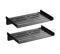 MXXDMOPD Caddy de Douche Étagère de Douche Auto-adhésive Étagère de Douche Noire Fixation Murale Aucun Espace de perçage en Aluminium for Salle de Bain Salle de Bain-1 Histoire(2 Layer)