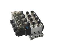 MXXDMOPD Électrovanne 4V110-06 M5 DC24V 12V 2 Positions 5 Voies 4, Base en Aluminium, Accessoires, kit Silencieux, Station 3(Ac110v 4 in 4 Out)