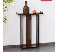 MXXIEYIDUO Table d'entrée de style chinois, étagères de rangement, table console en bois, adaptée pour les entrées, les salons et les foyers (marron, 80 x 20 x 90 cm)