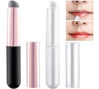 Mxxipp Lot de 2 applicateurs de lèvres en silicone avec couvercle, brosse à lèvres à tête ronde, applicateur de maquillage portable pour baume à lèvres, vernis à lèvres, fard à lèvres, fard à