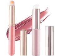 Mxxipp Lot de 2 applicateurs de lèvres en silicone avec couvercle, brosse à lèvres à tête ronde, applicateur de maquillage portable pour baume à lèvres, vernis à lèvres, fard à lèvres, fard à