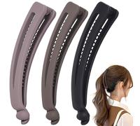 Mxxipp Lot de 3 pinces bananes françaises, antidérapantes classiques et larges pinces de coiffure, en forme de poisson, pour femme, cheveux bouclés, raides, longs, épais et fins - Violet, café foncé