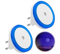MxyVrix 2PCS LED Automatique à Capteur Crépusculaire, Veilleuse Enfant Prise Electrique, Prise Électrique Murale, Veilleuse Bleu pour Couloir, Cuisine et Escalier