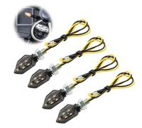 MxyVrix Lot de 4 flèches LED pour moto, 12 V, homologuées IP65, adaptées pour une utilisation diurne et nuit, compatibles avec moto de route, scooter et VTT, boîtier en ABS et lentille en PC