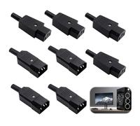 MxyVrix Lot de 8 Connecteurs IEC 320 C14 Mâle à C13 Femelle, Prise Secteur pour Ordinateur, Imprimante et Moniteur, Connecteur AC 250V 10A, Adaptateur à 3 Broches Soudable pour DIY