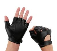 MxyVrix Mitaines en cuir sans doigts pour homme et femme - Mitaines non doublées en cuir synthétique - Mitaines pour la conduite, le cyclisme, le cosplay et les activités de plein air