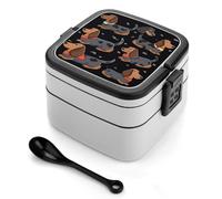 MXZERFKGLA Boîte à bento pour adulte avec ustensile I Love My Dog Teckels - Boîte à déjeuner étanche à double couche pour dîner, travail, pique-nique, voyage