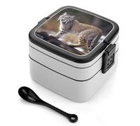 MXZERFKGLA Boîte à bento pour adulte - Boîte à déjeuner avec ustensiles - Boîte à déjeuner étanche à double couche pour dîner, travail, pique-nique, voyage