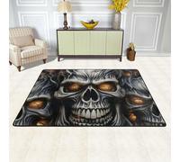 MXZERFKGLA Grand tapis antidérapant - Motif tête de mort - Style rétro - Lavable - Pour chambre à coucher, salle à manger, décoration d'intérieur - 91 x 60 cm