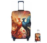 MXZERFKGLA Housse de bagage élastique anti-rayures lavable Housse de bagage Phénix Feu et eau Housse de protection pour valises de 65 à 95 cm Accessoires de voyage, Noir , L, Ensemble de bagages