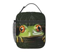 MXZERFKGLA Sac à déjeuner isotherme réutilisable pour homme et femme, motif grenouille qui sort du portefeuille, sac fourre-tout pour le travail, le pique-nique