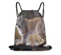 MXZERFKGLA Sac à dos avec cordon de serrage pour homme et femme, Wild Bobcat, 35*42cm