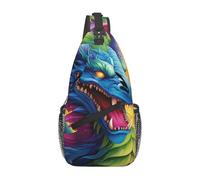 MXZERFKGLA Sac à dos croisé en bandoulière pour femme et homme Motif marguerites, Coloré des dragons, Taille unique