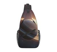 MXZERFKGLA Sac à dos croisé pour femme et homme - Motif grenouille - Bleu, Saturn Ring Planet, Taille unique